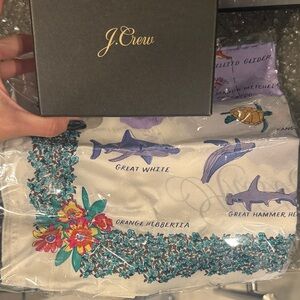 NWT J.Crew Ocean Life Scarf with Purple and Blue Accents australia